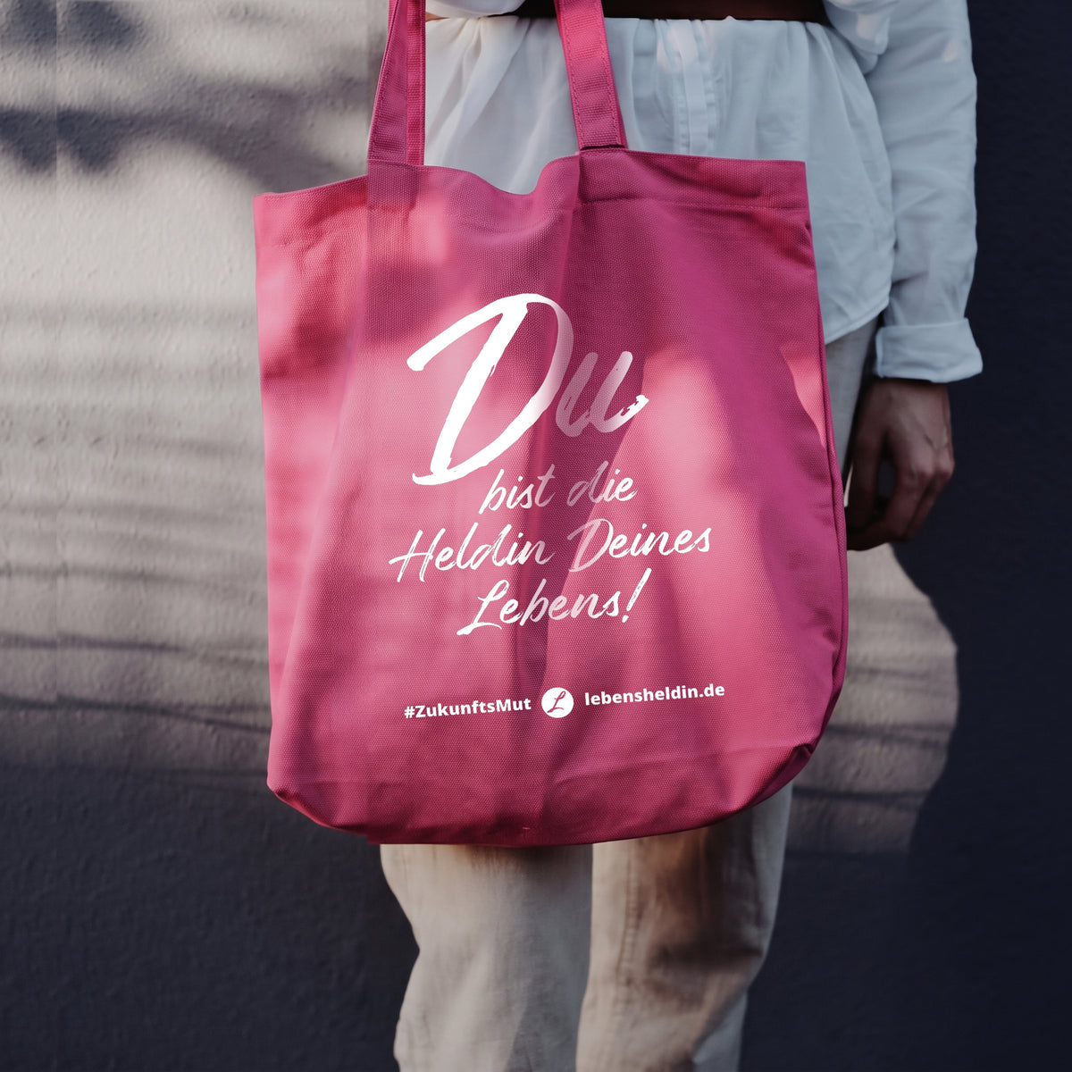 Stofftasche „Du bist die Heldin Deines Lebens"