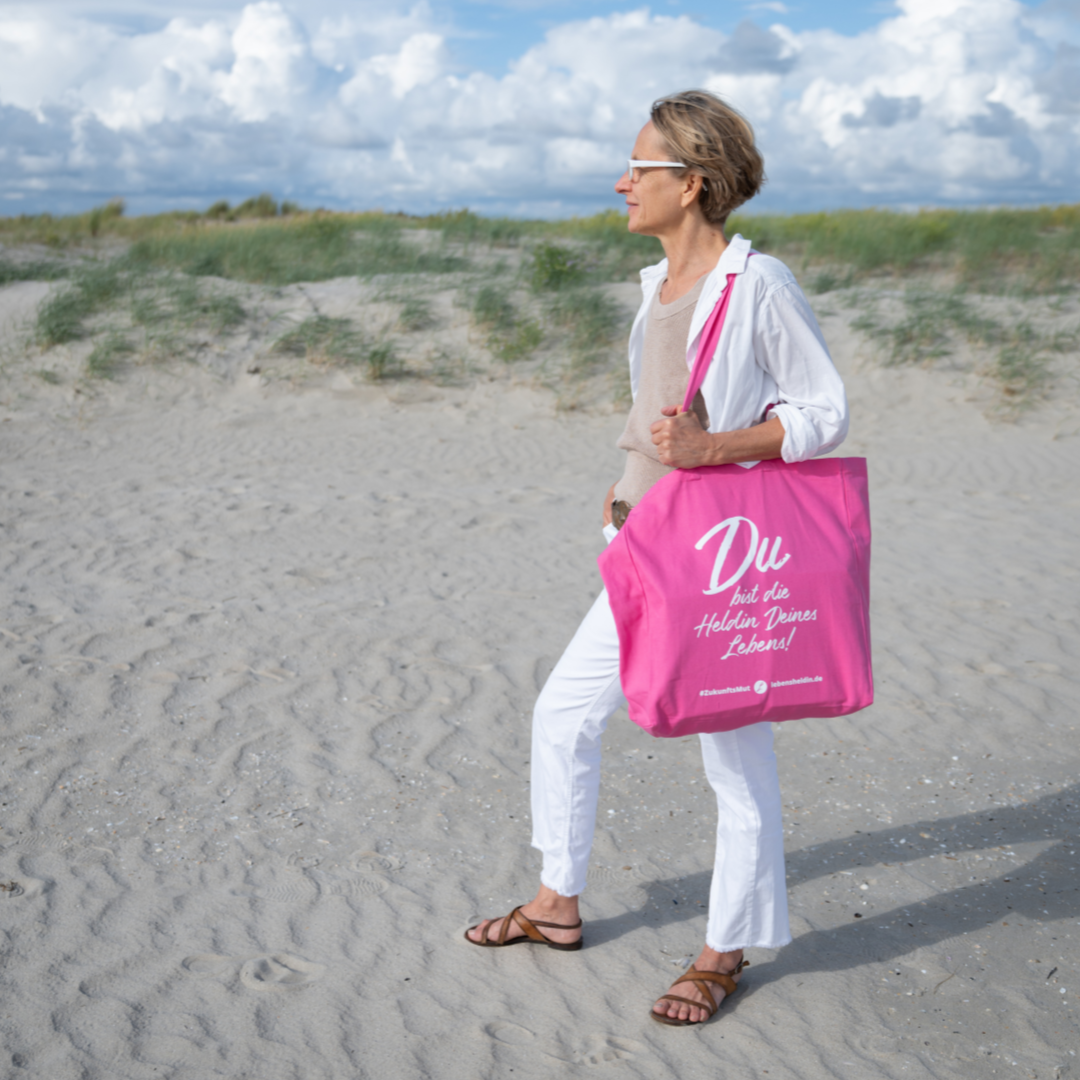 Stofftasche „Du bist die Heldin Deines Lebens"
