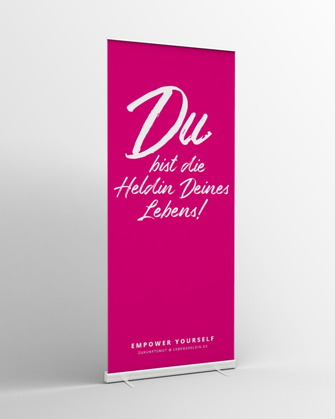 Roll-Up 85x200 cm – "Du bist die Heldin Deines Lebens"